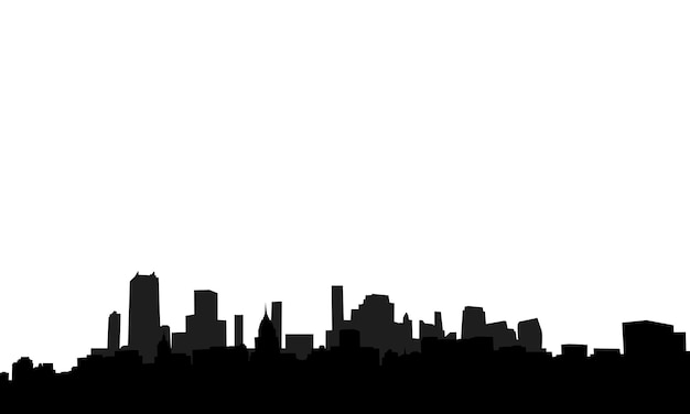 Vector vector silhouette skyline illustration on white