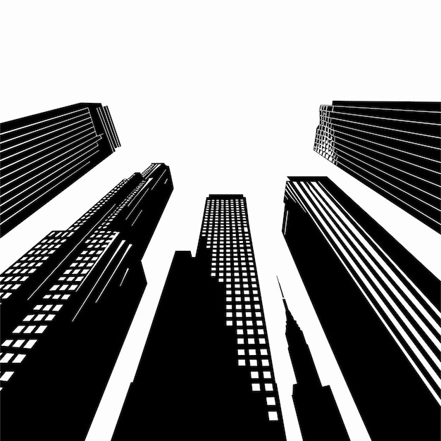 Vector silhouette of skyscrapers background generative ai