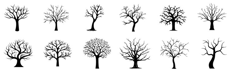 Vector vector silhouette of tree on white background set trees icon vector tree vector illustration eps