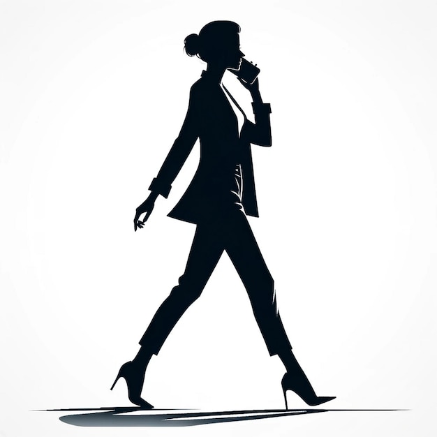 Vector vector silhouette walking with talking