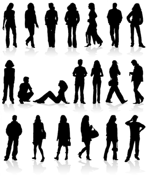 Vector silhouettes man and women