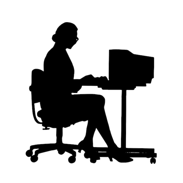 Vector vector silhouettes of women sitting woman shape black color on isolated white background graphic illustration