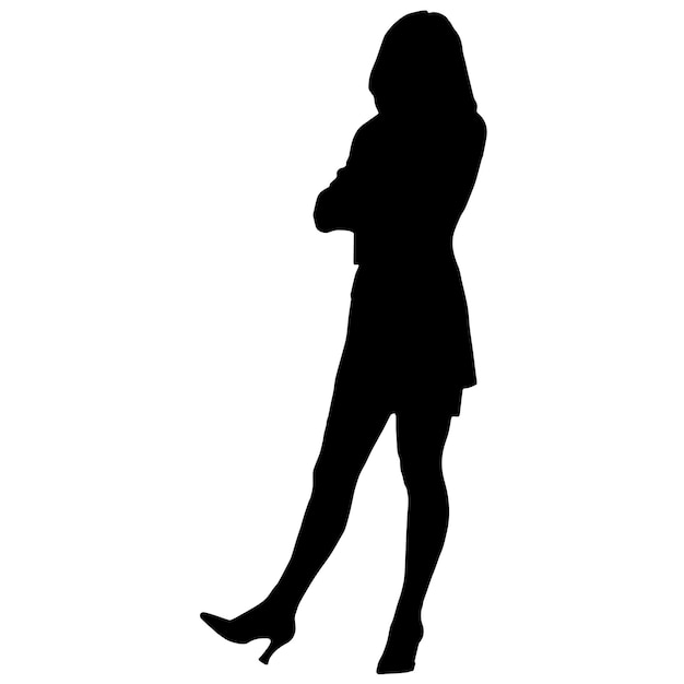 Premium Vector Vector silhouettes of women Standing woman shape Black