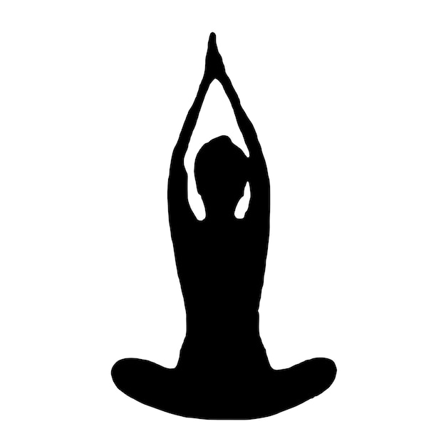 Vector silhouettes of yoga poses on a white background vector illustration