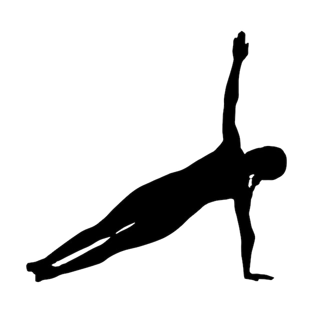 Векторные силуэты поз йоги на белом фоне векторной иллюстрации