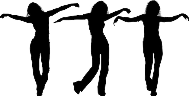 Vector silhouettes young girl