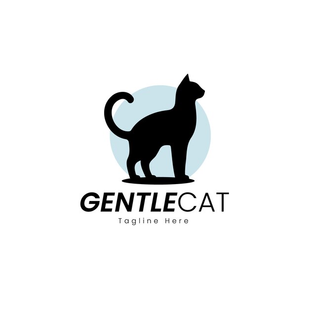 Vector vector silhouettet cat logo