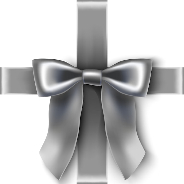 Vector vector silver bow for gift