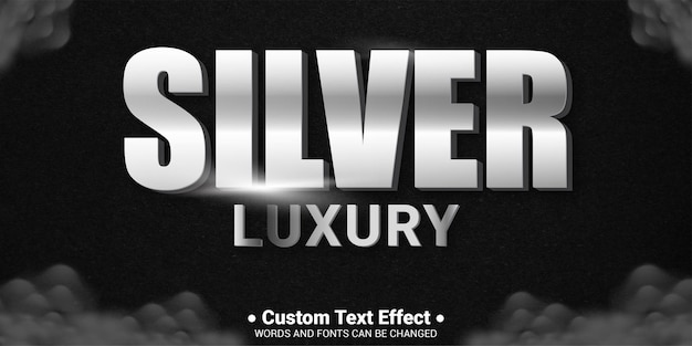 Vector Silver metalic 3d realistic Text effect