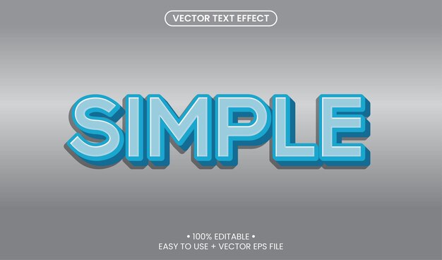 Vector simple 3d text effect