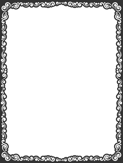 Vector simple black ornamental decorative frame border