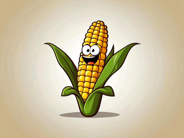 Vector vector a simple corn cartoon isolated