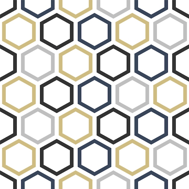 Vector simple geometric seamless pattern Stylish abstract colorful background hexagon texture