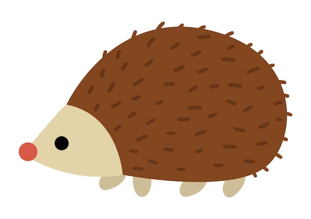 Vector vector simple hedgehog icon funny woodland animal cute forest illustration for kids isolated on white background