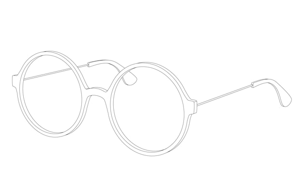 Vector simple round glasses spectacles isolated on white