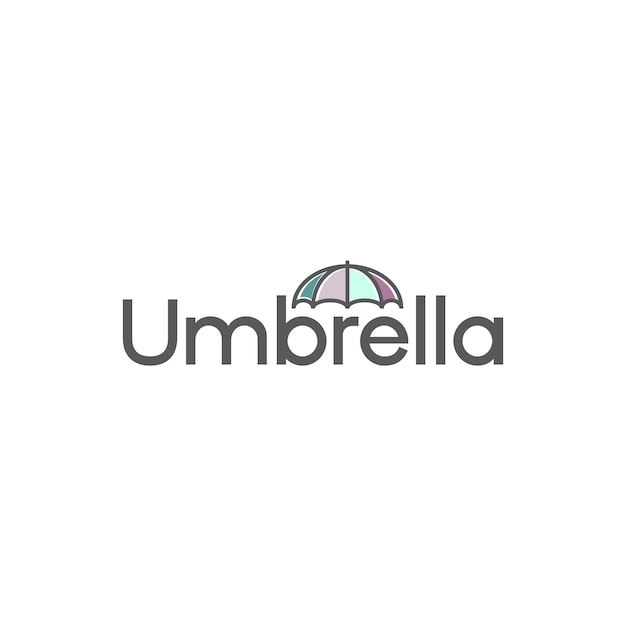 Vettore semplice progettazione del tipo di logo ombrello vettoriale