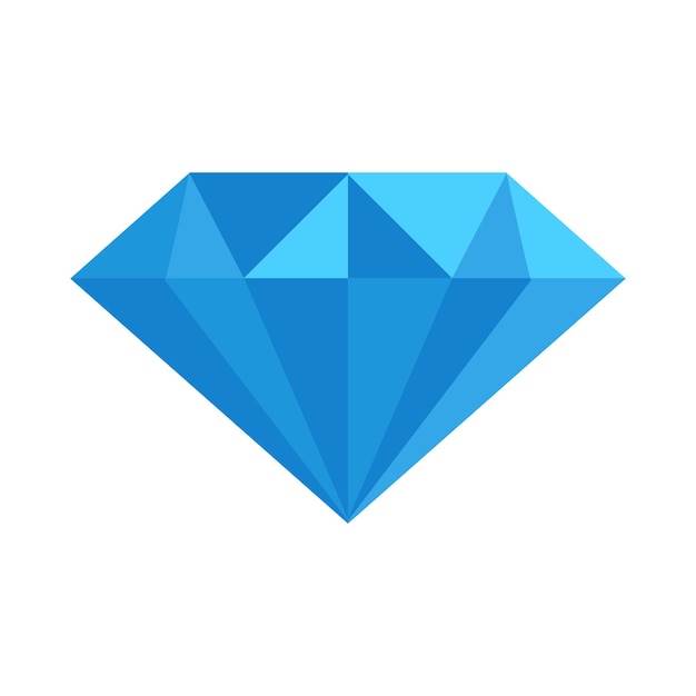 Vector simple vector illustration of a blue diamond on white background