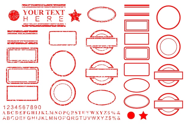 Vector vector simple vector seamless pattern red scratch blank rubber stamp for background