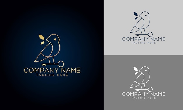 Vector simple wild bird line logo