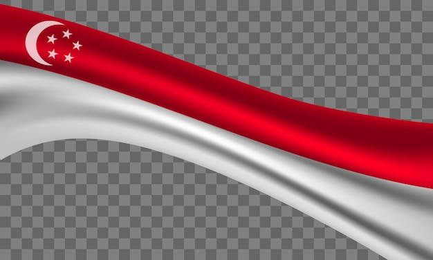 Vector singapore flag with waving effect official proportion