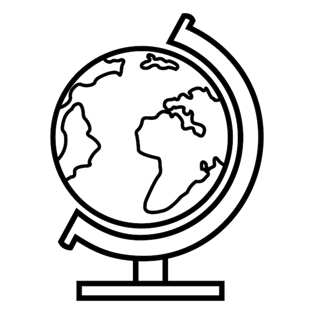 Vector Single Basic Icon School Geographical Globe