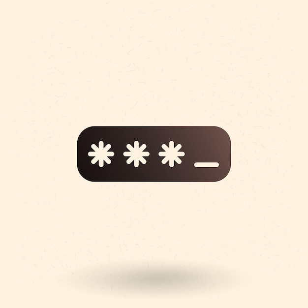 Vector single black silhouette icon password pincode symbol