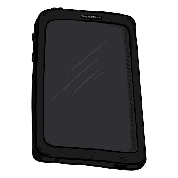 Tablet pc nero fumetto singolo vettoriale