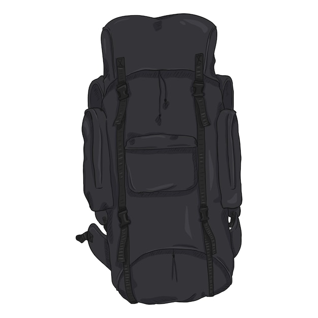 Vector Single Cartoon Hiking Backpack