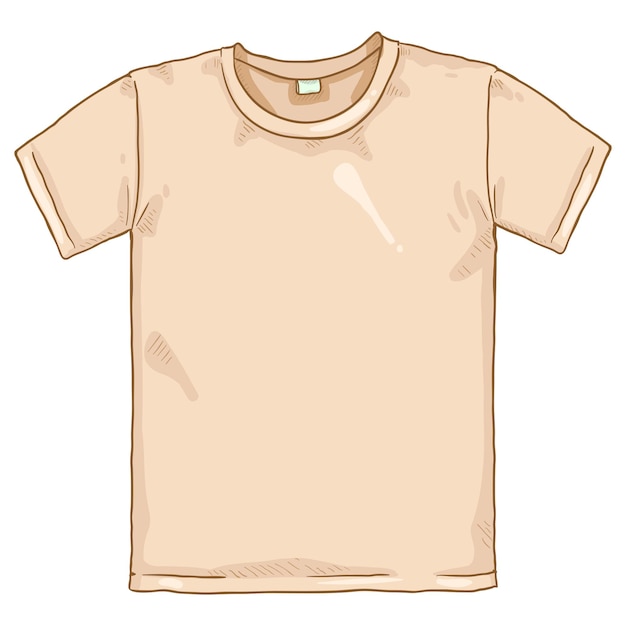 Vector Single Cartoon Illustration Beige Tshirt