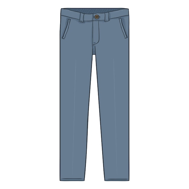 Vector Single Cartoon Illustration Gray Classic Mens Trousers