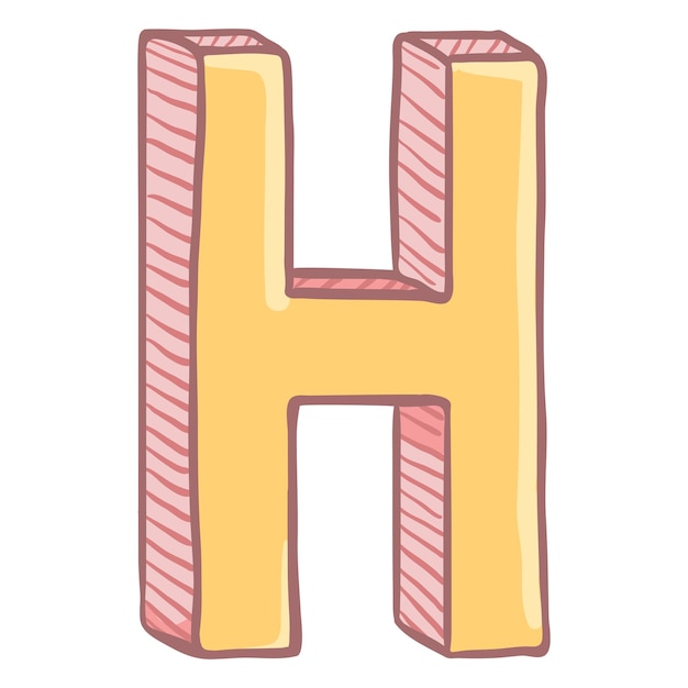 Vector vector single cartoon illustration the letter h