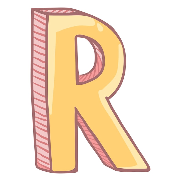 Vector single cartoon illustration the letter r