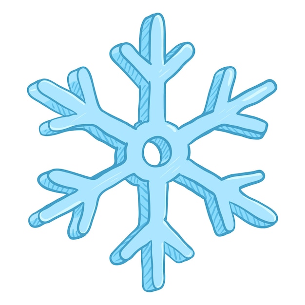 Vector single cartoon illustration snowflake on white background