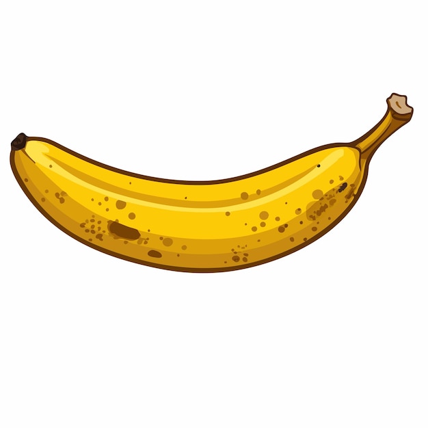 vector single cartoon overripe banana on a isolated white background 14