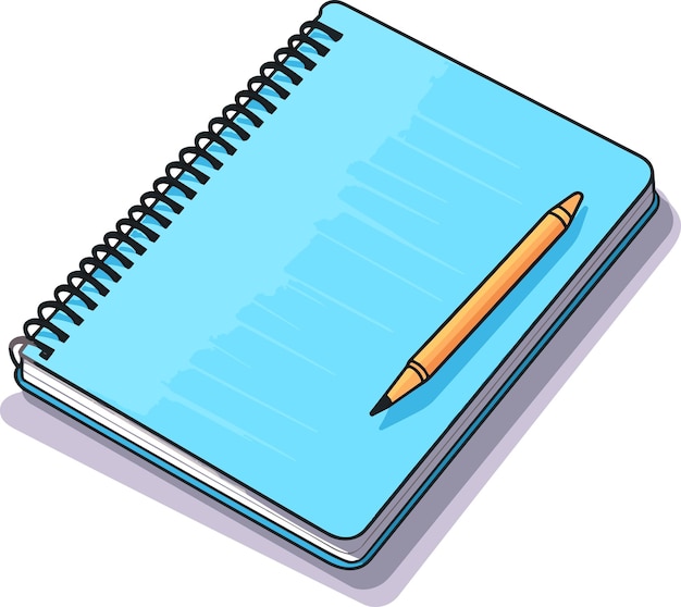 Vector Single Cartoon Spiral Notebook geïsoleerd op witte achtergrond, Vector Illustratie.