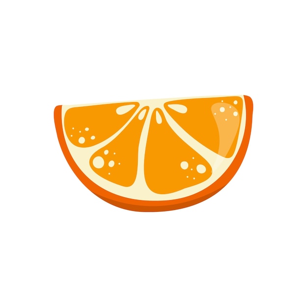 vector single clipart slice of orange fruit citrus exotic fruit handdrawn isolated on white color