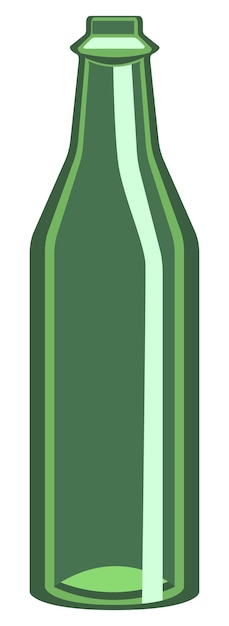 Vector vector single green glass beer bottle, isolated on white background