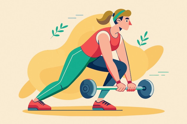Vector Single Leg Deadlift met dumbbells Oefening Clipart