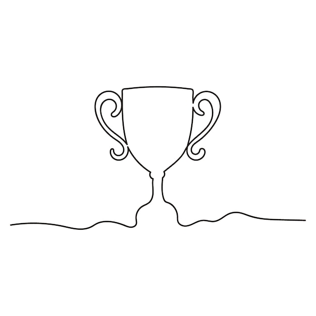 vector of a single line hand drawn trophy