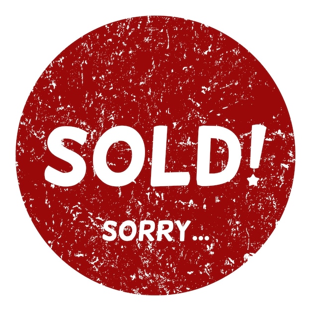 Vector single red stamp sold out