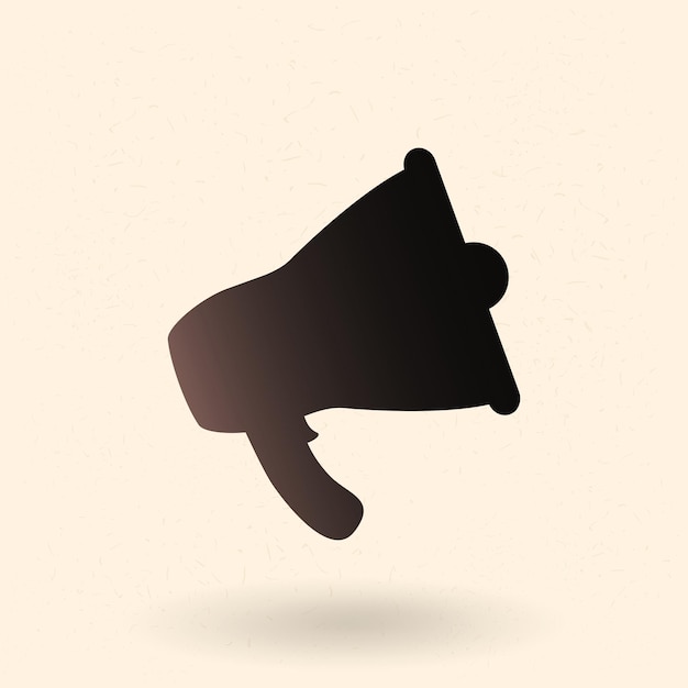 Vector Single Silhouette Icon Bullhorn