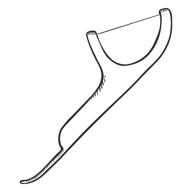 Vector Single Sketch Illustration Dental Floss Device