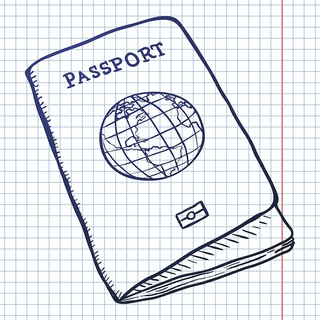 Vector vector single sketch passport illustration