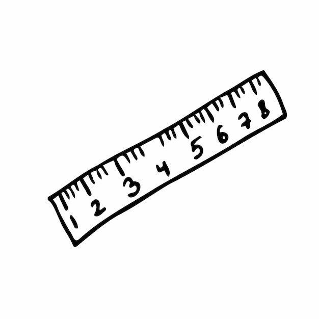 Vector vector single sketch ruler. doodle hand drawn illustration