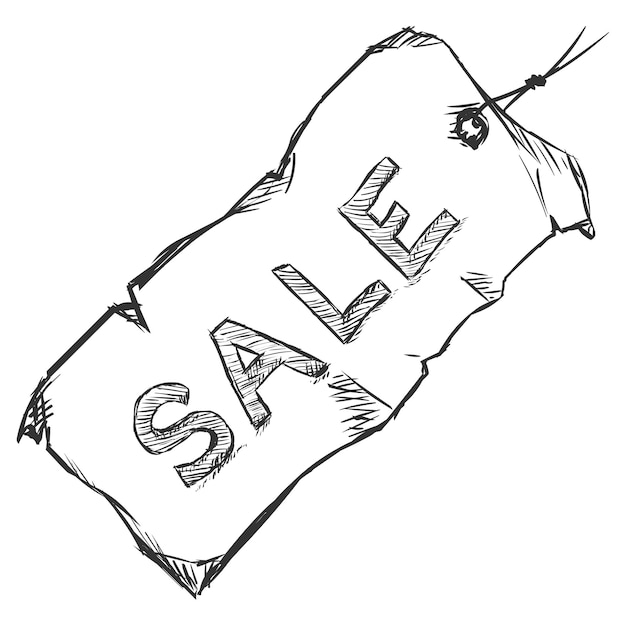 Vector single sketch sale tag