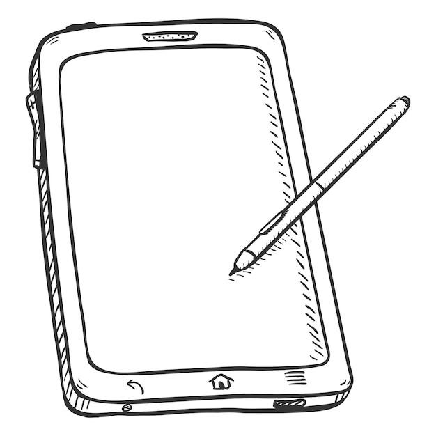 Single sketch tablet pc Royalty Free Vector Image