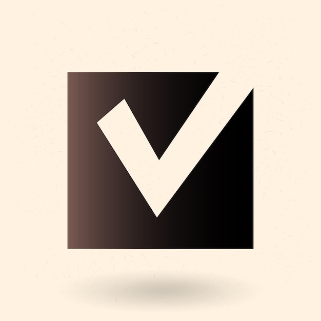 Vector Single Yes Icon Tick in Checkbox Frame