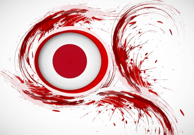 vector sjabloon Illustratie Japan vlag Azië land rood wit penseel verf aquarel