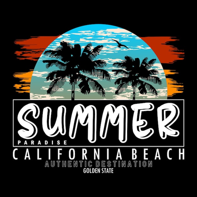 vector sjabloon illustratie landschap californië strand natuur afbeeldingen pictogram logo ontwerp typografie