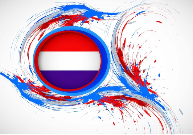 vector sjabloon Illustratie Nederland vlag Europa land rood wit blauw penseelverf